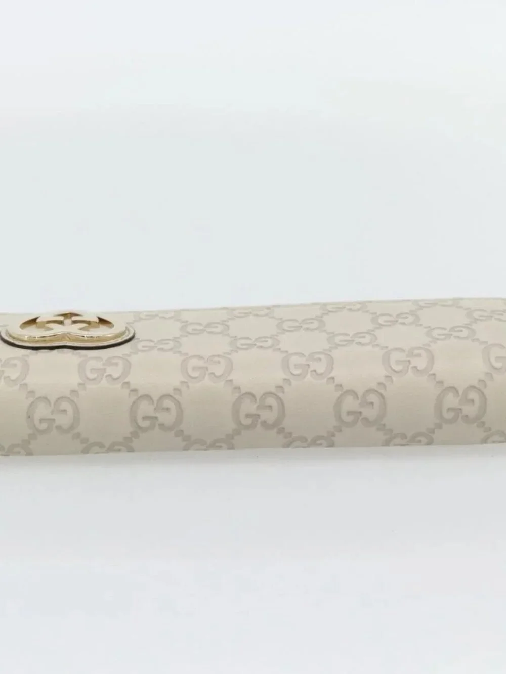 GUCCI GG Canvas Guccissima Lovely Heart Wallet Leather Ivory 251861 Auth 182242V - Picture 5 of 16